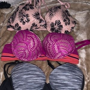 32C PINK/VS bras-bundle of 3!!!